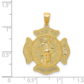 14k Yellow Gold Large St. Florian Badge Pendant