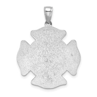 14k White Gold Large St. Florian Badge Pendant