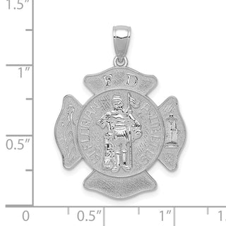 14k White Gold Large St. Florian Badge Pendant