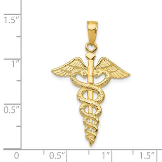 14k Yellow Gold Caduceus Pendant C2261