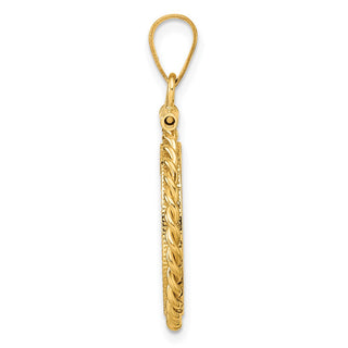 14k Yellow Gold Polished Twisted Wire and Diamond-cut 16.5mm x 1.35mm Screw Top Coin Bezel Pendant - Fits 1/10 oz American Eagle and 1/10 oz Krugerrand