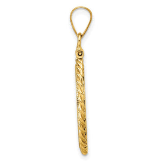 14k Yellow Gold Polished Twisted Wire and Diamond-cut 17.8mm x 1.35mm Screw Top Coin Bezel Pendant - Fits US $2.50 Liberty and Other Coins