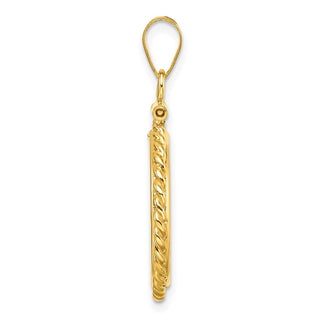 14k Yellow Gold 17.8mm Twisted Wire Screw Top Coin Bezel Pendant - Fits US $2.50 Liberty and Other Coins