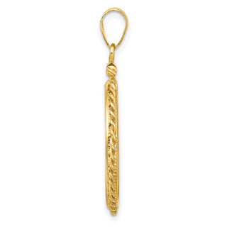 14k Yellow Gold 22mm Twisted Wire Screw Top Coin Bezel Pendant - Fits 1/4 oz American Eagle and Other Coins