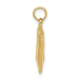 14k Yellow Gold Satin 3-D Cosmetic Pouch Pendant