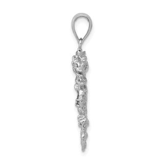 14k White Gold 3-D Dragon Pendant