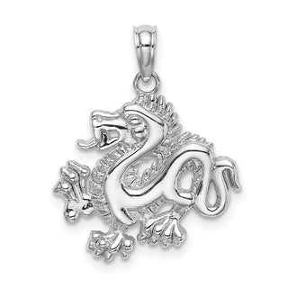 14k White Gold Small Dragon Pendant C2379W