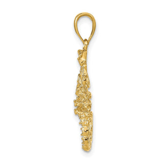14k Yellow Gold Solid Polished Open-Backed Scorpion Pendant C2383