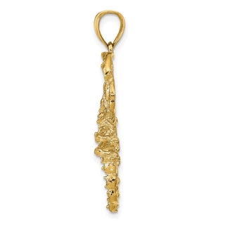 14k Yellow Gold Solid Polished Open-Backed Scorpion Pendant C2384