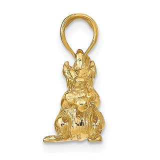 14k Yellow Gold Solid 3-Dimensional Squirrel w/Nut Charm