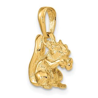 14k Yellow Gold Solid 3-Dimensional Squirrel w/Nut Charm