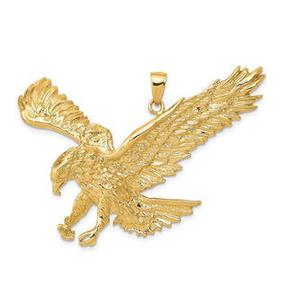 14k Yellow Gold Solid Polished Eagle Pendant C2430