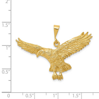 14k Yellow Gold Solid Polished Eagle Pendant C2435