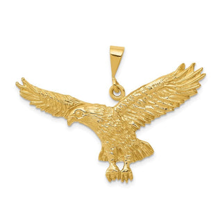 14k Yellow Gold Solid Polished Eagle Pendant C2435