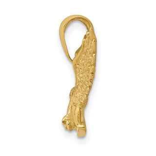 14k Yellow Gold Solid Polished Eagle Landing Pendant C2440