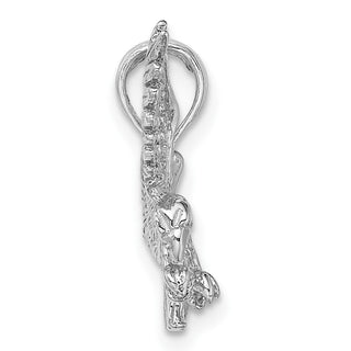 14k White Gold Textured Eagle Landing Pendant