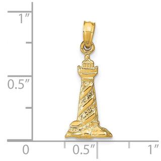 14k Yellow Gold 3-D St. Augustine Lighthouse Pendant