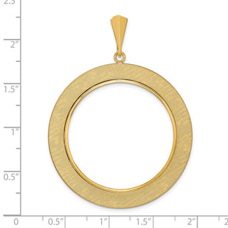 14k Yellow Gold 32.7mm Textured Prong Coin Bezel Pendant - Fits 1 oz American Eagle, 1 oz Cat, and 1 oz Krugerrand