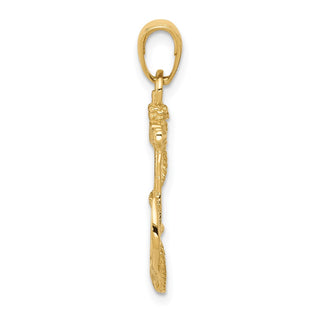 14k Yellow Gold Solid Polished Anchor Pendant C2486