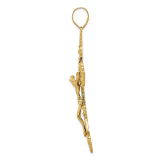 14k Yellow Gold Inri Fleur De Lis Crucifix Pendant C250
