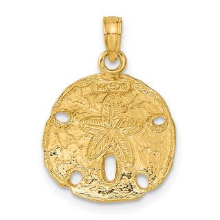 14k Yellow Gold Polished Sand Dollar Pendant C2542