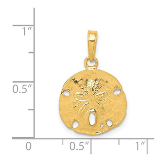 14k Yellow Gold Polished Sand Dollar Pendant C2542