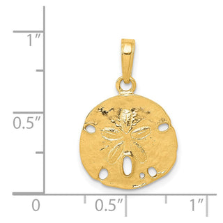 14k Yellow Gold Polished Sand Dollar Pendant C2542