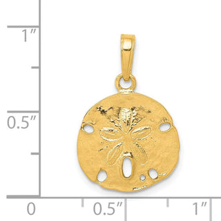14k Yellow Gold Polished Sand Dollar Pendant C2542
