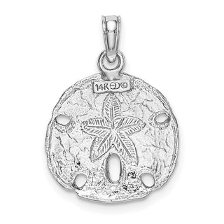 14k White Gold Polished Sand Dollar Pendant C2542W