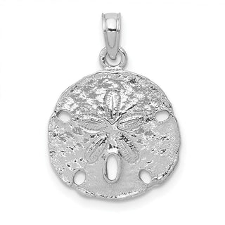 14k White Gold Polished Sand Dollar Pendant C2542W