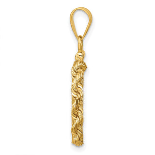 14k Yellow Gold 13mm 3mm Rope Screw Top Coin Bezel Pendant - Fits 2 Pesos and US $1