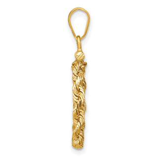 14k Yellow Gold 15mm 3mm Rope Screw Top Coin Bezel Pendant - Fits US $1 Type 2