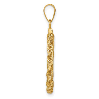14k Yellow Gold 17.8mm 3mm Rope Screw Top Coin Bezel Pendant - Fits US $2.50 Liberty and Other Coins