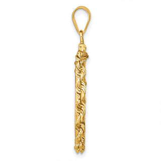 14k Yellow Gold 20.1mm 3mm Rope Screw Top Coin Bezel Pendant - Fits 1/4 oz. Gold Nugget, and 1/4 oz. Koala