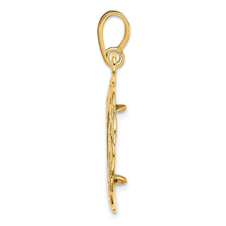 14k Yellow Gold 15mm Braided Prong Coin Bezel Pendant - Fits US $1 Type 2
