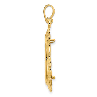 14k Yellow Gold 22mm Braided Prong Coin Bezel Pendant - Fits 1/4 oz American Eagle and Other Coins