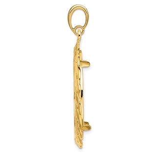 14k Yellow Gold 27mm Braided Prong Coin Bezel Pendant - Fits 1/2 oz American Eagle, US $10 Liberty, and Other Coins