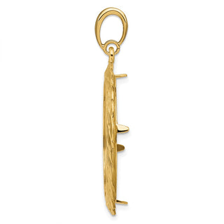 14k Yellow Gold 27.5mm Braided Prong Coin Bezel Pendant - Fits 20 Pesos