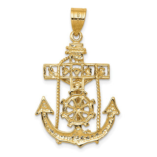 14k Yellow Gold Mariners Cross Pendant C258