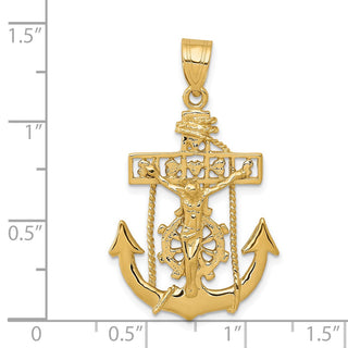 14k Yellow Gold Mariners Cross Pendant C258