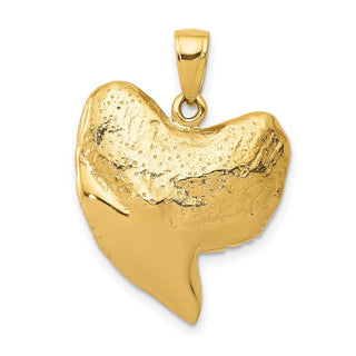 14k Yellow Gold Solid Polished 3-D Shark Tooth Pendant C2613