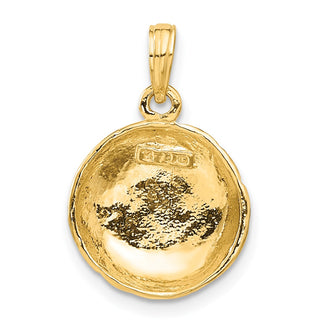 14k Yellow Gold Polished Open-Backed Volleyball Pendant