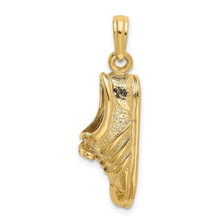 14k Yellow Gold Polished Track Shoe Pendant