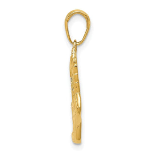 14k Yellow Gold Polished Running Shoe Pendant C2660