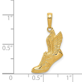 14k Yellow Gold Polished Running Shoe Pendant C2660
