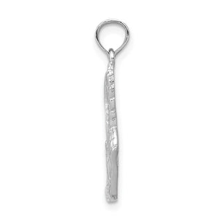 14K White Gold Polished Running Shoe Pendant