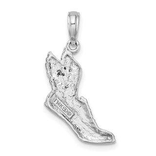 14K White Gold Polished Running Shoe Pendant