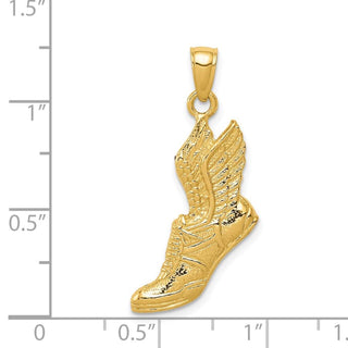 14k Yellow Gold Polished Running Shoe Pendant C2661