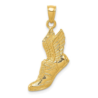 14k Yellow Gold Polished Running Shoe Pendant C2661