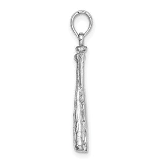 14k White Gold 2-D Baseball Pendant